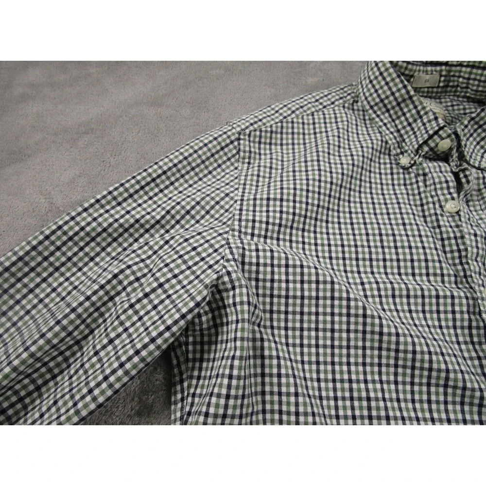 J Crew Shirt Mens‎ Medium Green Checked Preppy Casual Button Up Cotton